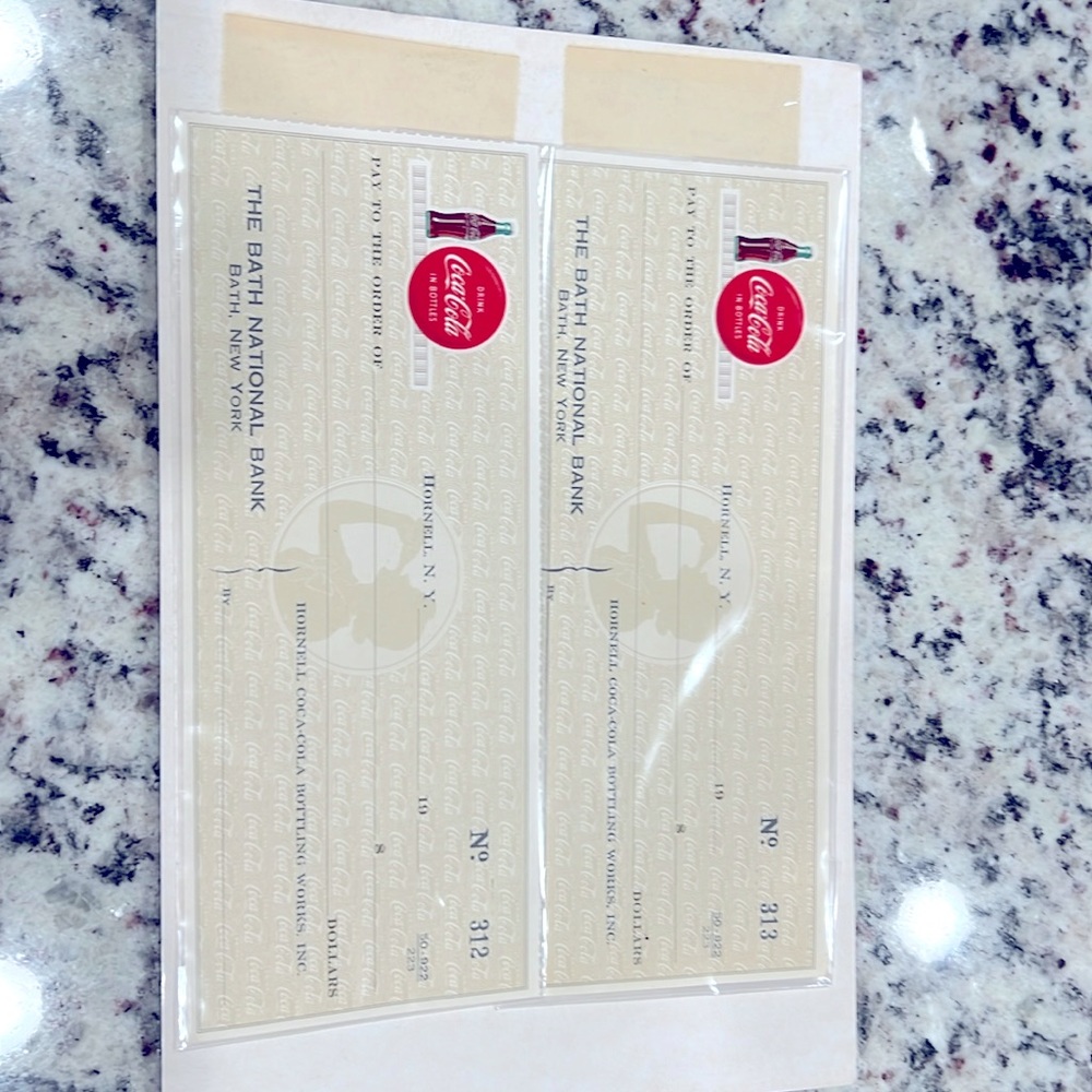 1950s Coca Cola Blank Checks